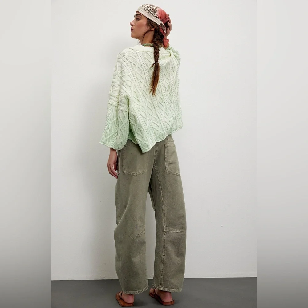 We The Free Moxie Pull-On Barrel Jeans in Army Sz 29 short - Picture 5 of 11